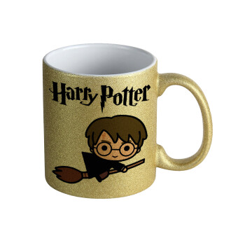 Harry potter kid, Κούπα Χρυσή Glitter που γυαλίζει, κεραμική, 330ml