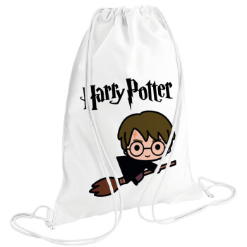 Harry potter kid, Τσάντα πλάτης πουγκί GYMBAG λευκή (28x40cm)