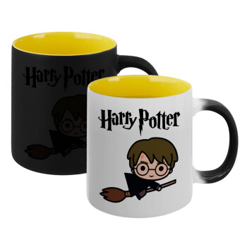 Harry potter kid, Κούπα Μαγική εσωτερικό κίτρινη, κεραμική 330ml που αλλάζει χρώμα με το ζεστό ρόφημα (1 τεμάχιο)