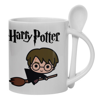 Harry potter kid, Ceramic coffee mug with Spoon, 330ml (1pcs)