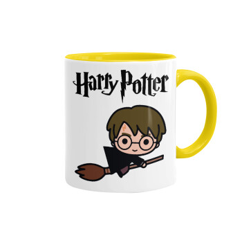 Harry potter kid, Κούπα χρωματιστή κίτρινη, κεραμική, 330ml