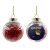Transparent Christmas tree ball ornament with red filling 8cm