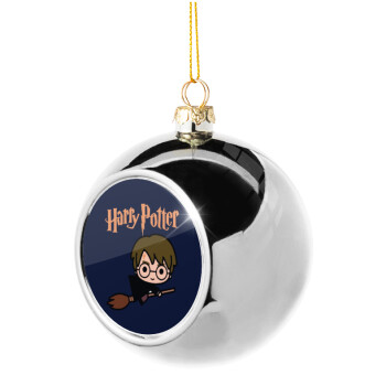 Harry potter kid, Χριστουγεννιάτικη μπάλα δένδρου Ασημένια 8cm