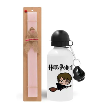 Harry potter kid, Easter Set, metallic aluminum bottle (500ml) & aromatic flat Easter candle (30cm) (PINK)