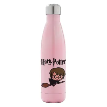 Harry potter kid, Μεταλλικό παγούρι θερμός Ροζ Ιριδίζον (Stainless steel), διπλού τοιχώματος, 500ml