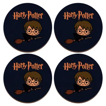 Harry potter kid, ΣΕΤ x4 Σουβέρ ξύλινα στρογγυλά plywood (9cm)