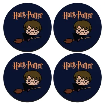Harry potter kid, ΣΕΤ 4 Σουβέρ ξύλινα στρογγυλά (9cm)