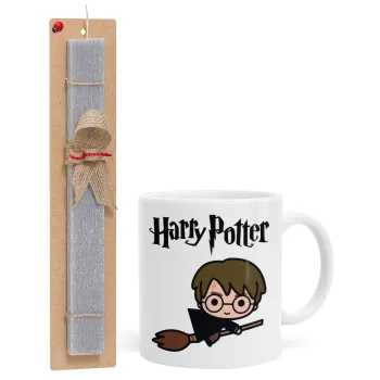 Harry potter kid, Easter Set, Ceramic Cup (330ml) & Easter aromatic flat candle (30cm) (GRAY)