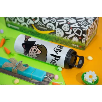 Harry potter kid, Πασχαλινή Λαμπάδα με Travel Tumbler θερμό με διπλό καπάκι (600ml, BPA free) & κερί αρωματικό πλακέ (30cm) (ΤΙΡΚΟΥΑΖ)