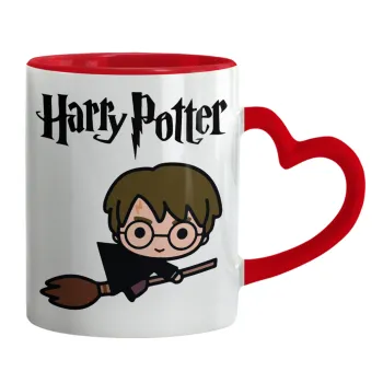 Harry potter kid, Mug heart red handle, ceramic, 330ml