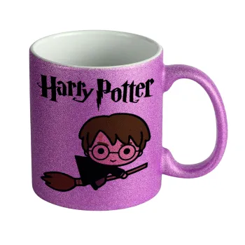 Harry potter kid, Κούπα Μωβ Glitter που γυαλίζει, κεραμική, 330ml