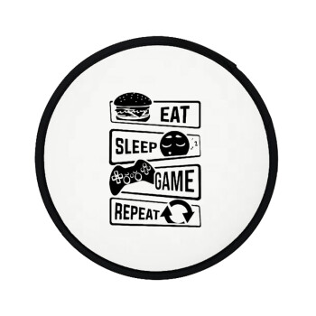 Eat Sleep Game Repeat, Βεντάλια υφασμάτινη αναδιπλούμενη με θήκη (20cm)