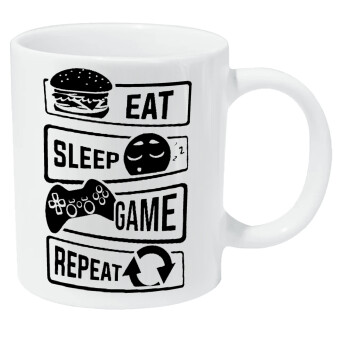 Eat Sleep Game Repeat, Κούπα Giga, κεραμική, 590ml