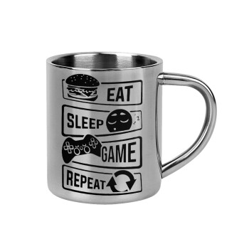 Eat Sleep Game Repeat, Κούπα Ανοξείδωτη διπλού τοιχώματος 300ml
