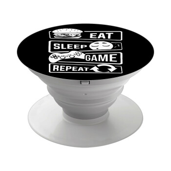 Eat Sleep Game Repeat, Phone Holders Stand  Λευκό Βάση Στήριξης Κινητού στο Χέρι