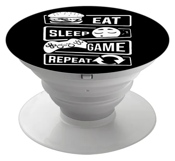 Eat Sleep Game Repeat — Phone Holders Stand  Λευκό Βάση Στήριξης Κινητού στο Χέρι