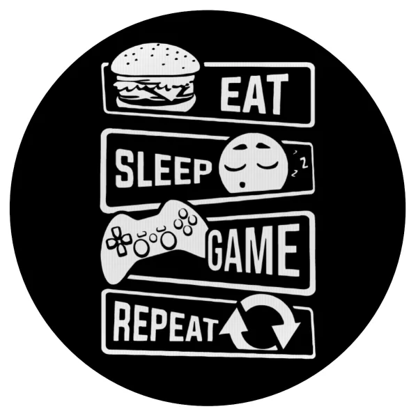 Eat Sleep Game Repeat — Mousepad Στρογγυλό 20cm