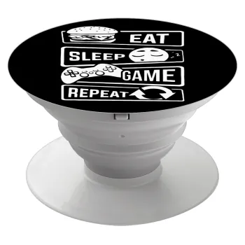 Eat Sleep Game Repeat, Phone Holders Stand  Λευκό Βάση Στήριξης Κινητού στο Χέρι