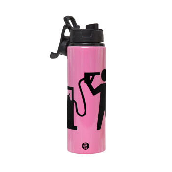 Fuel crisis, Metallic water bottle with safety lid, 850ml aluminum