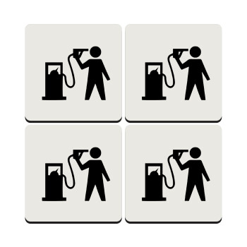 Fuel crisis, ΣΕΤ 4 Σουβέρ ξύλινα τετράγωνα (9cm)