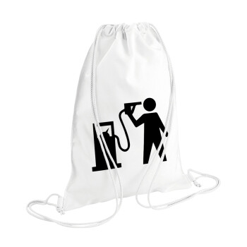 Fuel crisis, Τσάντα πλάτης πουγκί GYMBAG λευκή (28x40cm)
