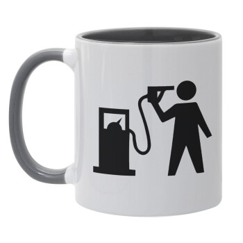 Fuel crisis, Κούπα χρωματιστή γκρι, κεραμική, 330ml