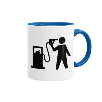 Fuel crisis, Mug colored blue, ceramic, 330ml