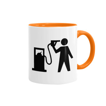Fuel crisis, Mug colored orange, ceramic, 330ml