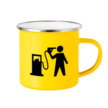 Fuel crisis, Yellow Enamel Metallic Cup 360ml