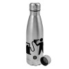 Metallic water bottle, stainless steel, 750ml