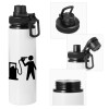 Metal water bottle with safety cap, aluminum 850ml