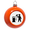 Orange Christmas tree ornament bauble 8cm