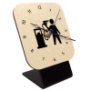 Quartz Table clock in natural wood (10cm)