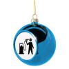 Blue Christmas tree ball ornament 8cm
