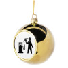 Golden Christmas tree ball ornament 8cm