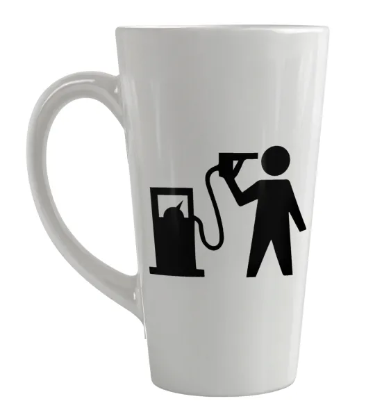 Fuel crisis — Large tapered latte mug, ceramic, 450ml