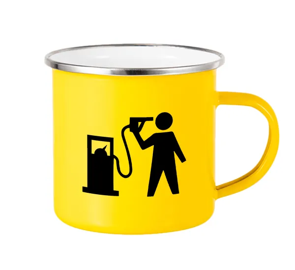Fuel crisis — Yellow Enamel Metallic Cup 360ml