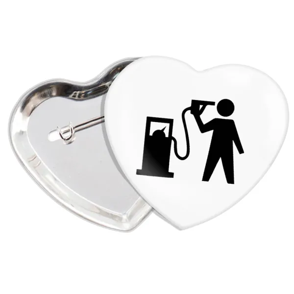 Fuel crisis — Heart pin badge (57x52mm)