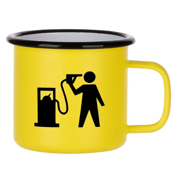 Fuel crisis — Metallic enamel MATT Yellow cup 360ml