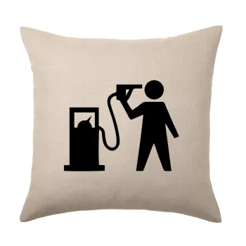 Fuel crisis, Μαξιλάρι καναπέ ΛΙΝΟ 40x40cm περιέχεται το  γέμισμα