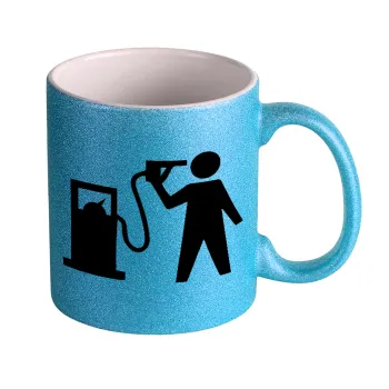 Fuel crisis, Κούπα Σιέλ Glitter που γυαλίζει, κεραμική, 330ml