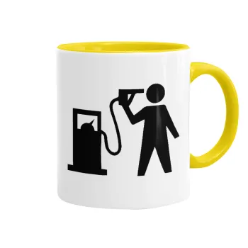 Fuel crisis, Κούπα χρωματιστή κίτρινη, κεραμική, 330ml