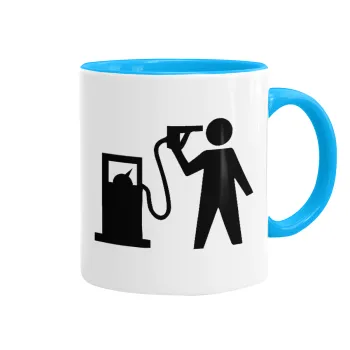 Fuel crisis, Κούπα χρωματιστή γαλάζια, κεραμική, 330ml