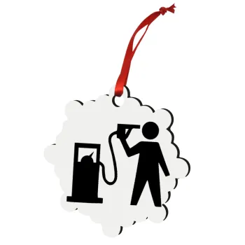 Fuel crisis, Στολίδι Χριστουγεννιάτικο στολίδι snowflake ξύλινο 7.5cm