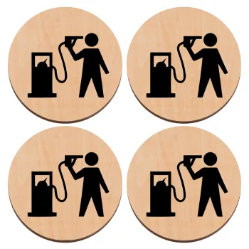 Fuel crisis, ΣΕΤ x4 Σουβέρ ξύλινα στρογγυλά plywood (9cm)