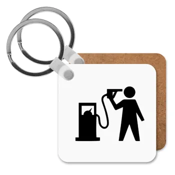 Fuel crisis, Μπρελόκ Ξύλινο τετράγωνο MDF