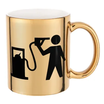 Fuel crisis, Κούπα κεραμική, χρυσή καθρέπτης, 330ml