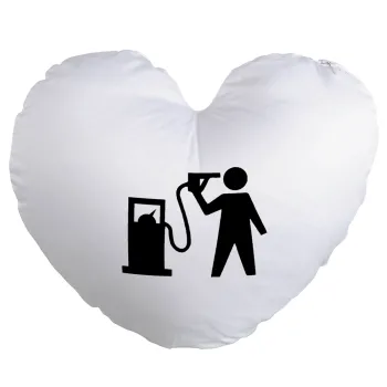 Fuel crisis, Μαξιλάρι καναπέ καρδιά 40x40cm περιέχεται το  γέμισμα