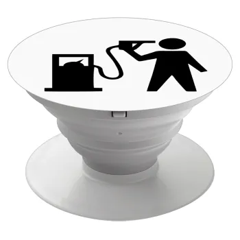 Fuel crisis, Phone Holders Stand  White Hand-held Mobile Phone Holder