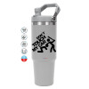 GREY color, 890ml (30oz) stainless Steel Tumbler with Handle